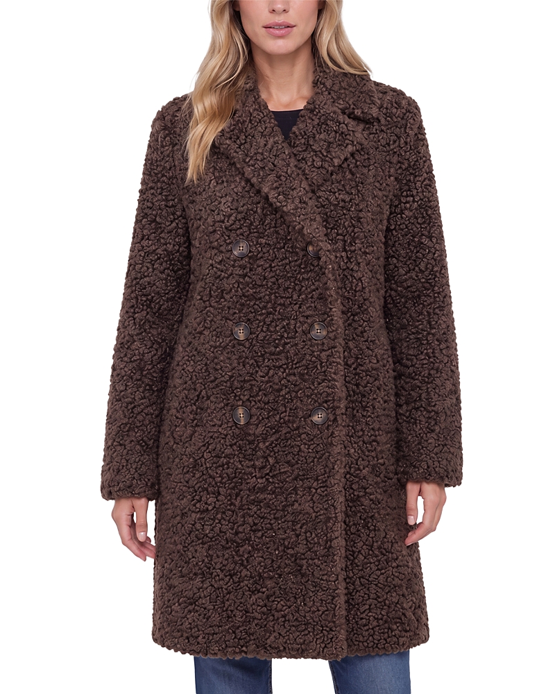 Liverpool Los Angeles Notch Lapel Double Breasted Teddy Coat