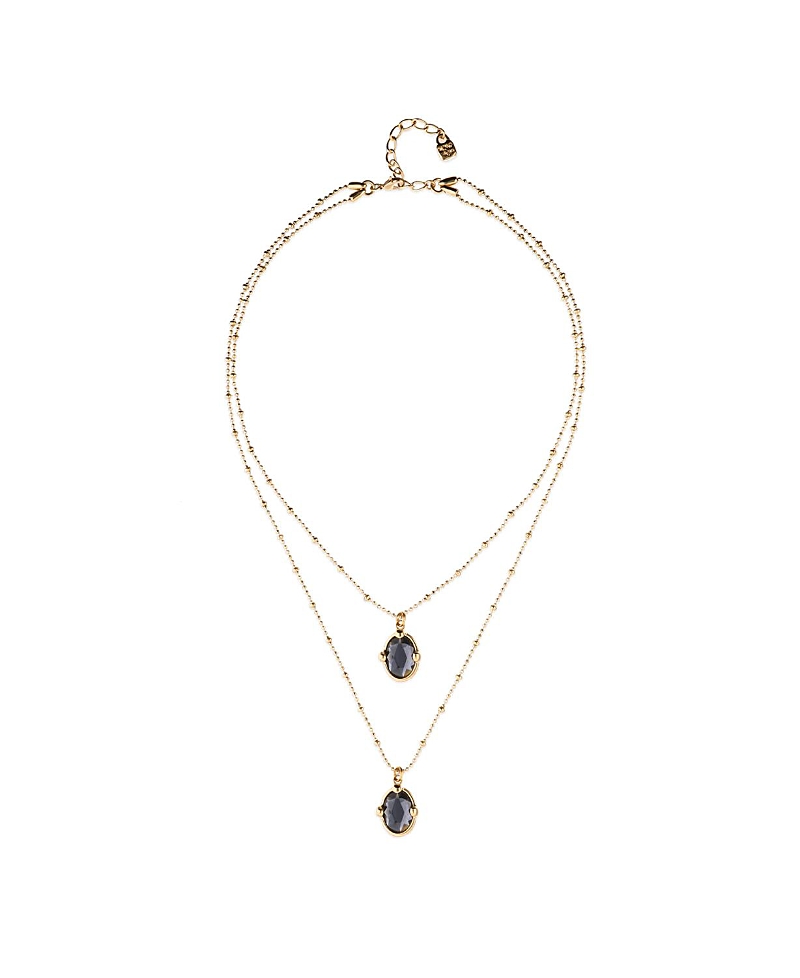 Unode50 Double Necklace in Gold and Small Faceted Crystals · OS