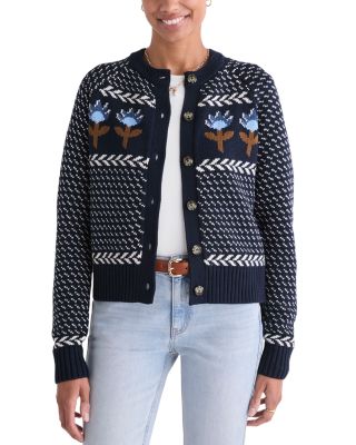 Katie Intarsia Cotton Cardigan
