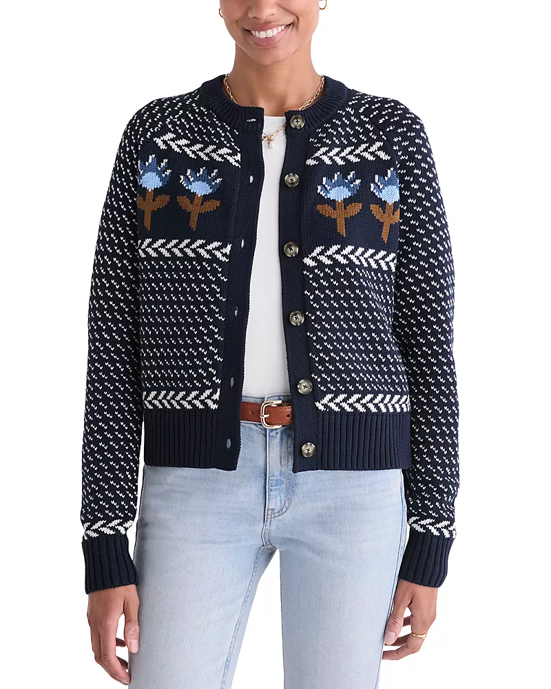 Vineyard Vines Katie Intarsia Cotton Cardigan