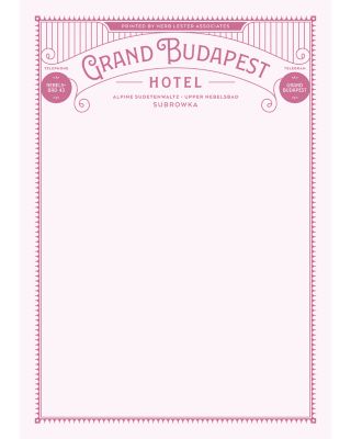 Grand Budapest Hotel Notepad, Set of 3