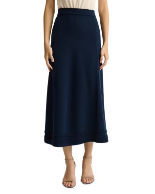 Wool Blend Knit Midi Skirt