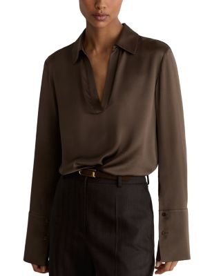 Marina Silk V Neck Top