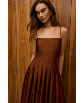 Slinky Satin Pleated Dress - thumbnail 4