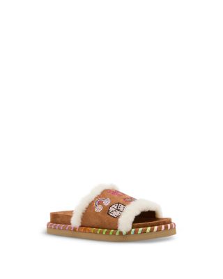 Girls' Jzuzu Emoji Faux Fur Slide Sandals – Little Kid, Big Kid