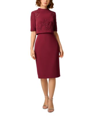 Layered Look Stretch Sheath Dress