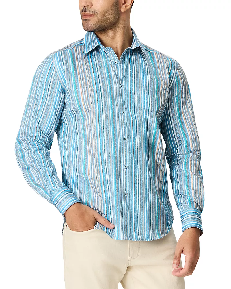 Robert Graham Rehan Long Sleeve Cotton Stretch Shirt