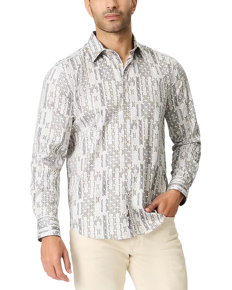 Robert Graham Missing Links Long Sleeve Cotton Stretch Shirt