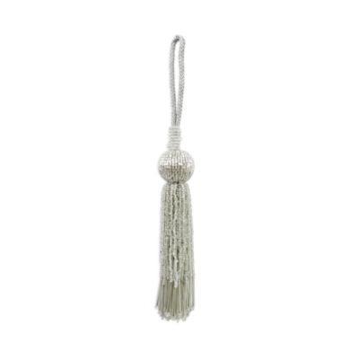6" Silver Beaded Tassel