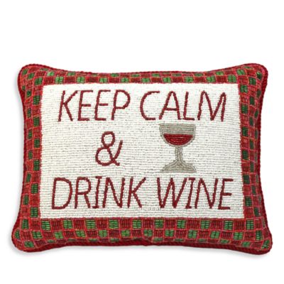 Keep Calm Drink Wine Decorative Pillow, 9" x 12"