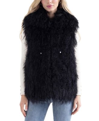  Reversible Select Mongolian Shearling Lamb Vest with Wool and Cashmere Back Crafted from Loro Piana