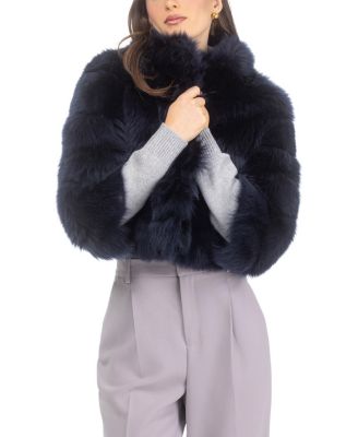  Merinillo Shearling Lamb Bolero with Cropped Sleeves