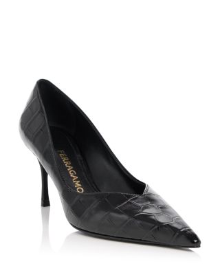 Women's Desi Croc-Embossed Pointed Pumps 