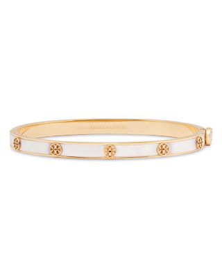Thin Icon Double T & Mother Of Pearl Bangle Bracelet