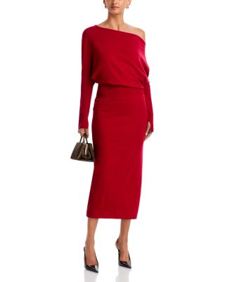 Janese Cotton Cashmere Off-the-Shoulder Dress