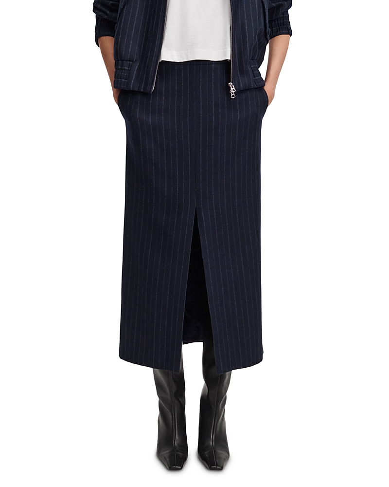 rag & bone Bessie Wool Blend Pinstriped Midi Skirt