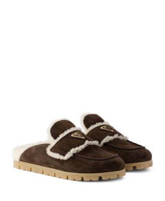  Women's Suede and Shearling Mules