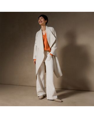 Draped High Collar Mid Length Coat - thumbnail 7