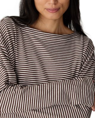 Striped Bateau Neck Boxy Top - thumbnail 4