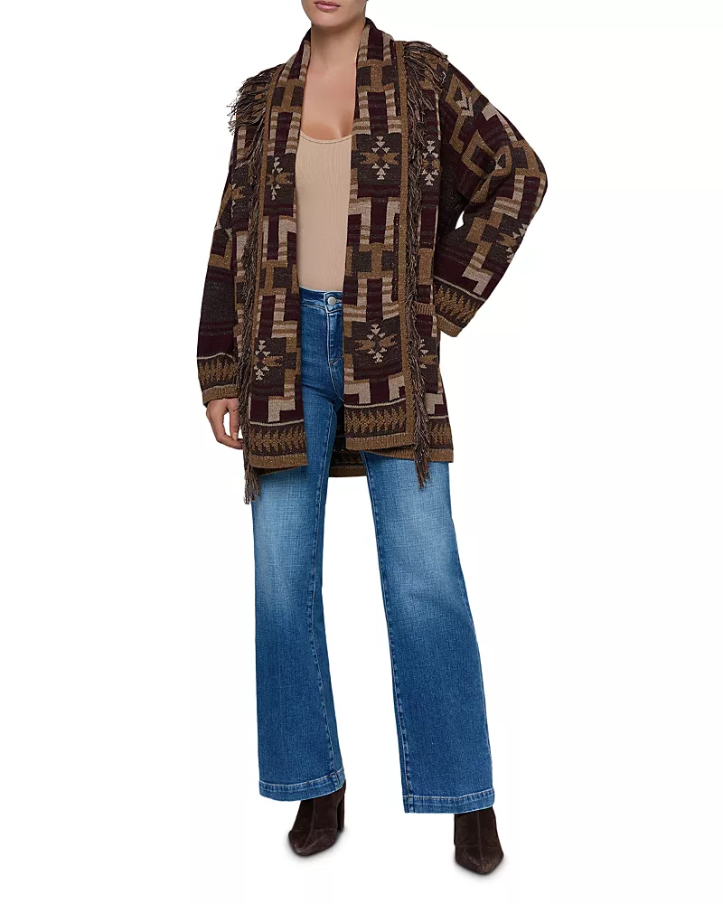 L'Agence Jair Jacquard Fringe Cardigan