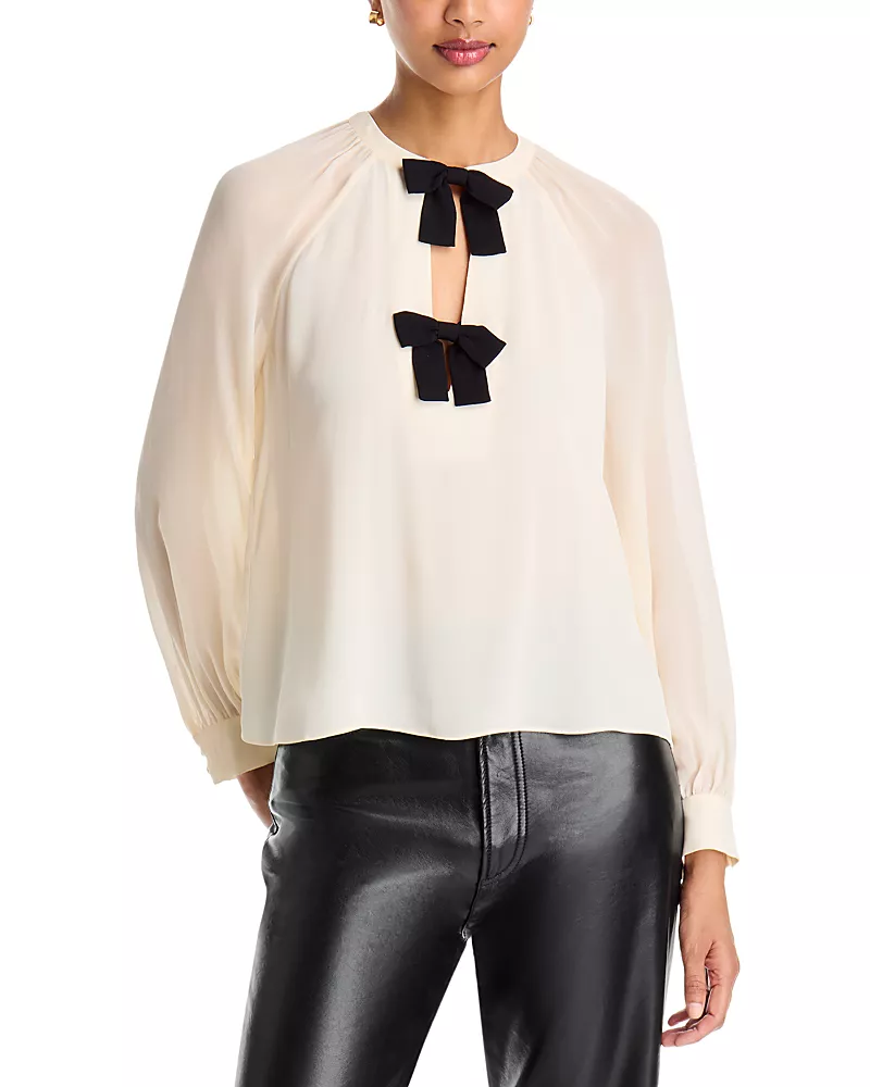 Generation Love Aurelia Bow Trim Raglan Sleeve Top