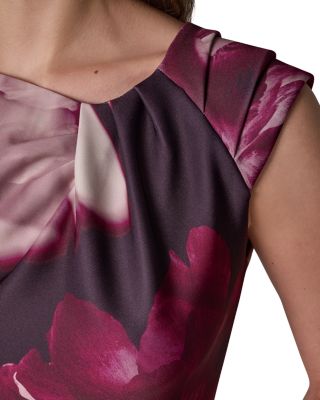 Asymmetric Neck Floral Print Sheath Dress - thumbnail 6