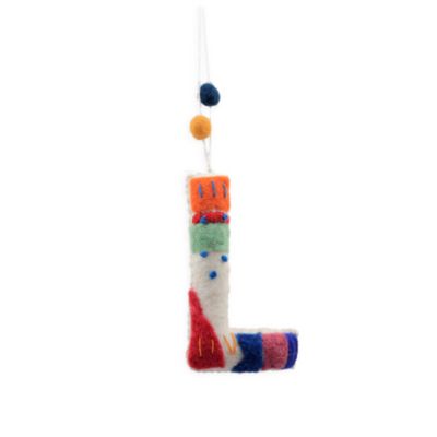 Stuffed Felt Monogram L Ornament