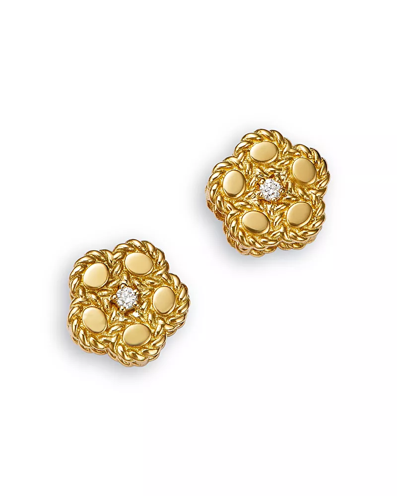 Roberto Coin 18K Yellow Gold Daisy Diamond Stud Earrings, 0.02 tcw