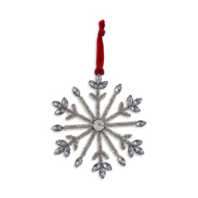 5.5" Beaded Crystals Snowflake Ornament