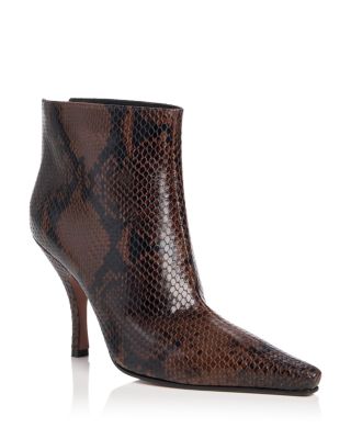 Women's Rose Snake Embossed Ankle Booties