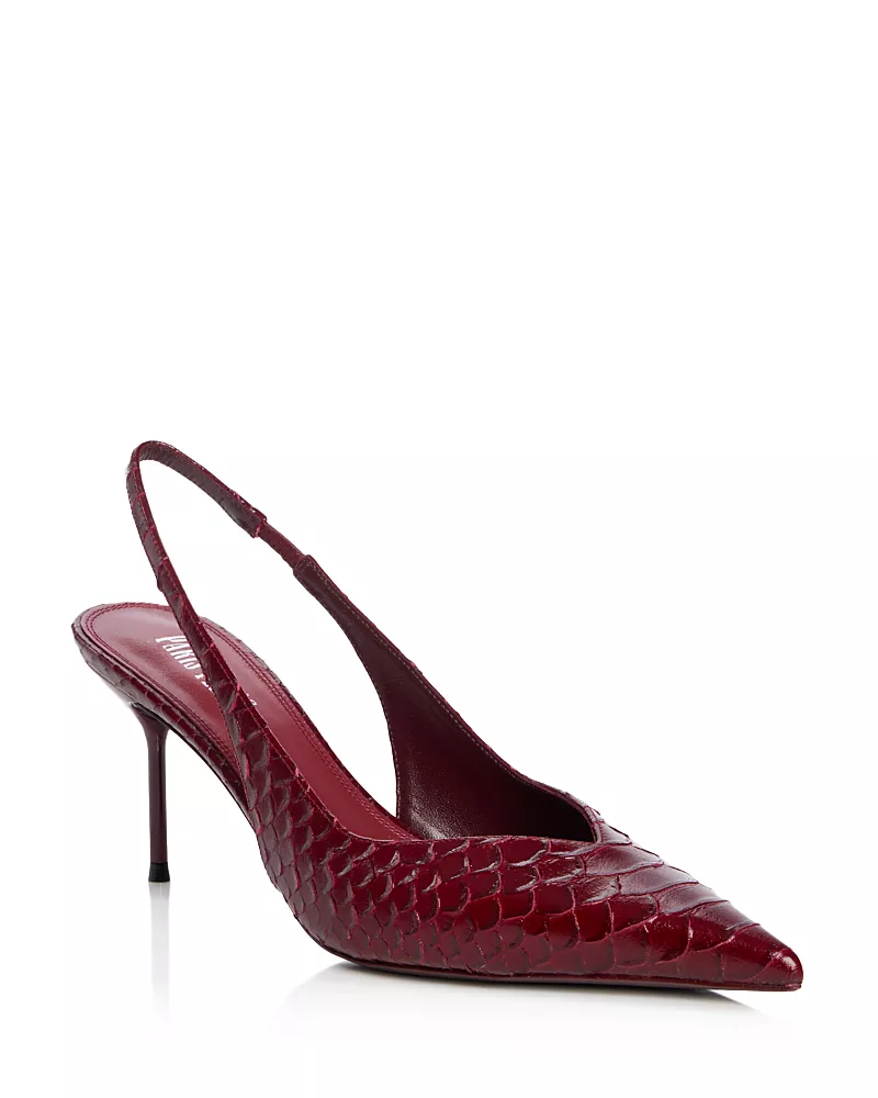 Paris Texas Women's Lidia Croc Embossed Slingback Pumps