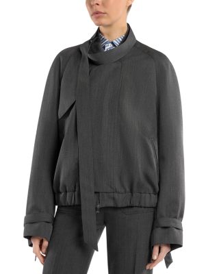Wool Scarf Bomber Jacket