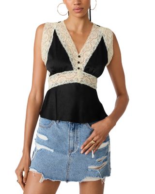 Elinor Sleeveless Lace Trim Top