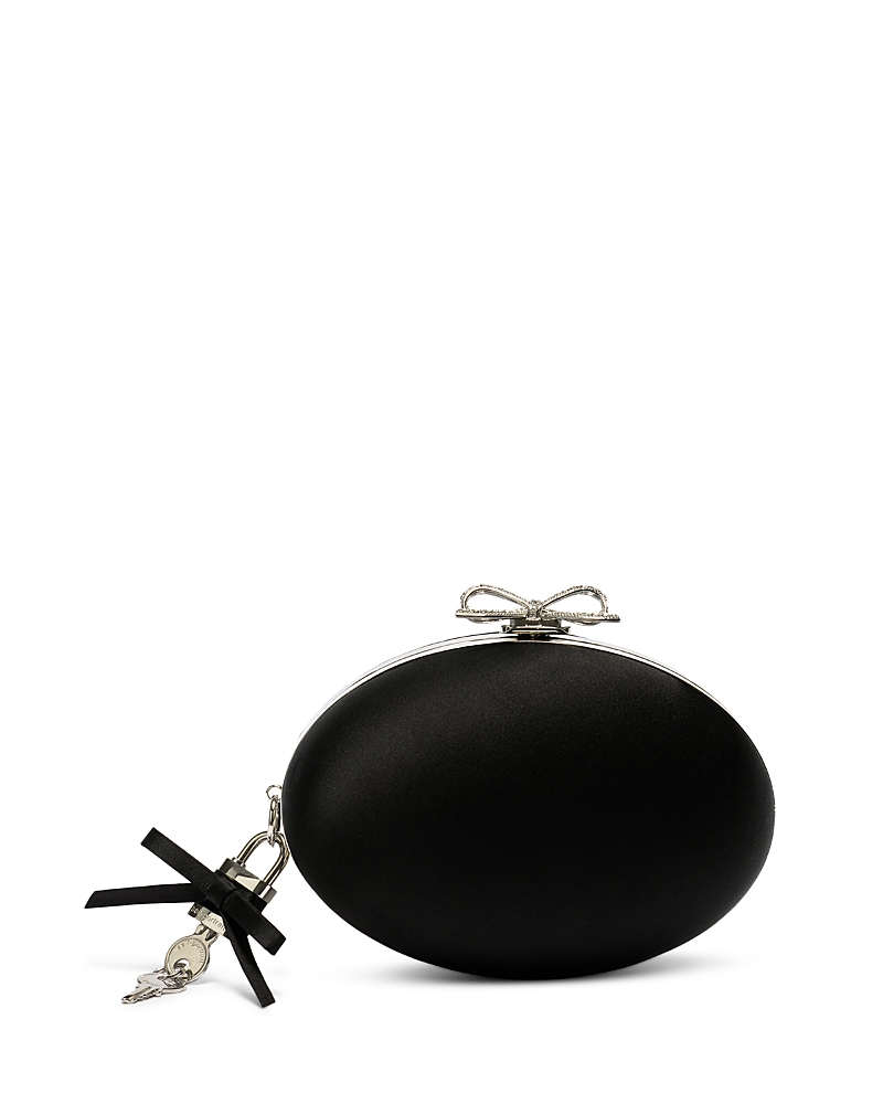 Self-Portrait Mini Satin Oval Clutch
