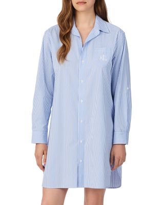 Striped Button Front Sleepshirt