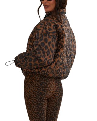 Harvie Quilted Leopard Print Jacket - thumbnail 2