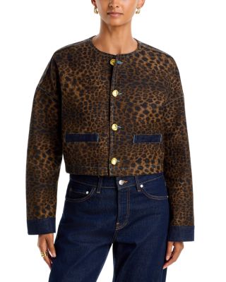 Verona Leopard Print Collarless Jacket
