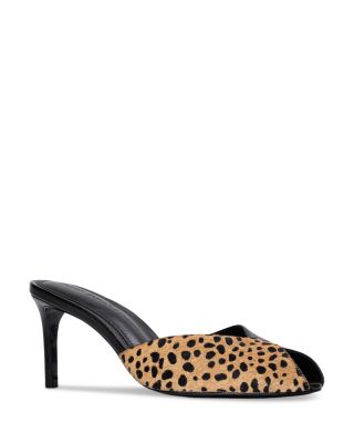 Women's Calf Hair Peep Toe Mules