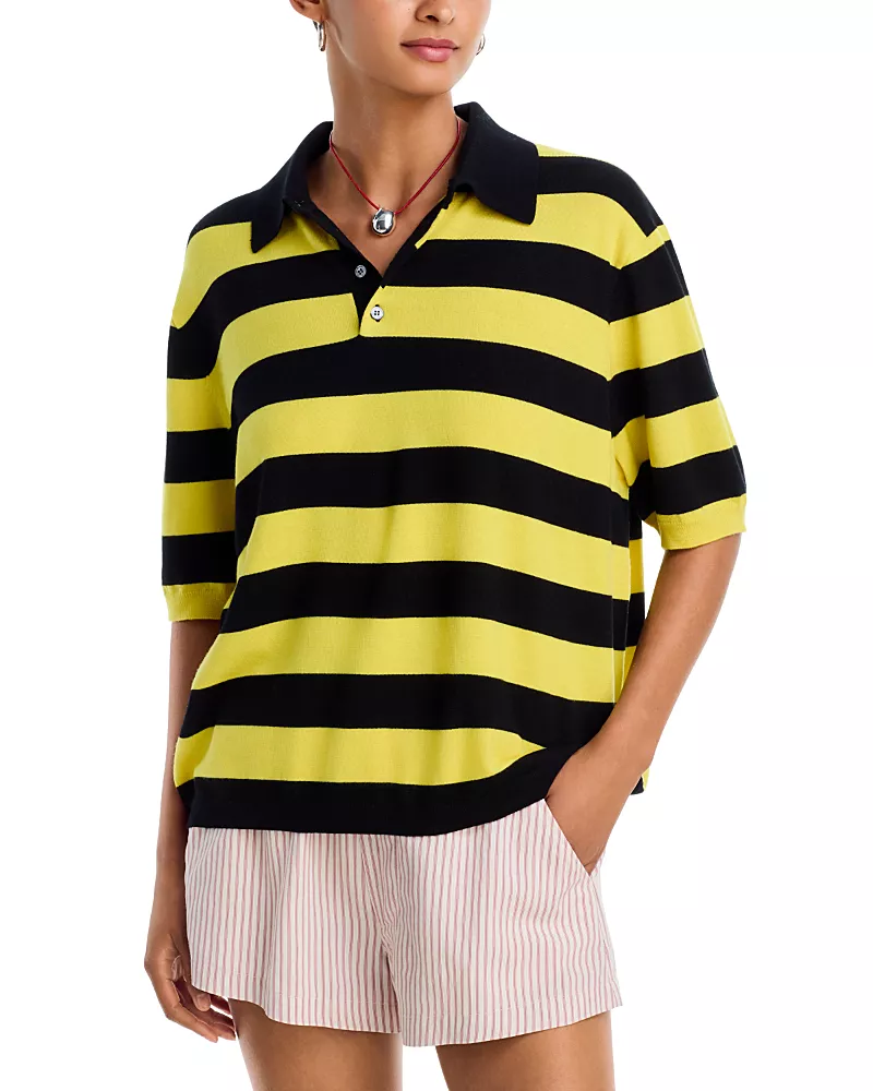 Zankov Striped Merino Wool Polo Shirt