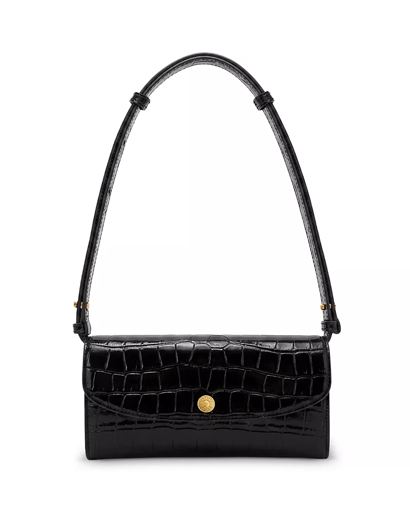 Veronica Beard Croc Embossed Leather Crossbody