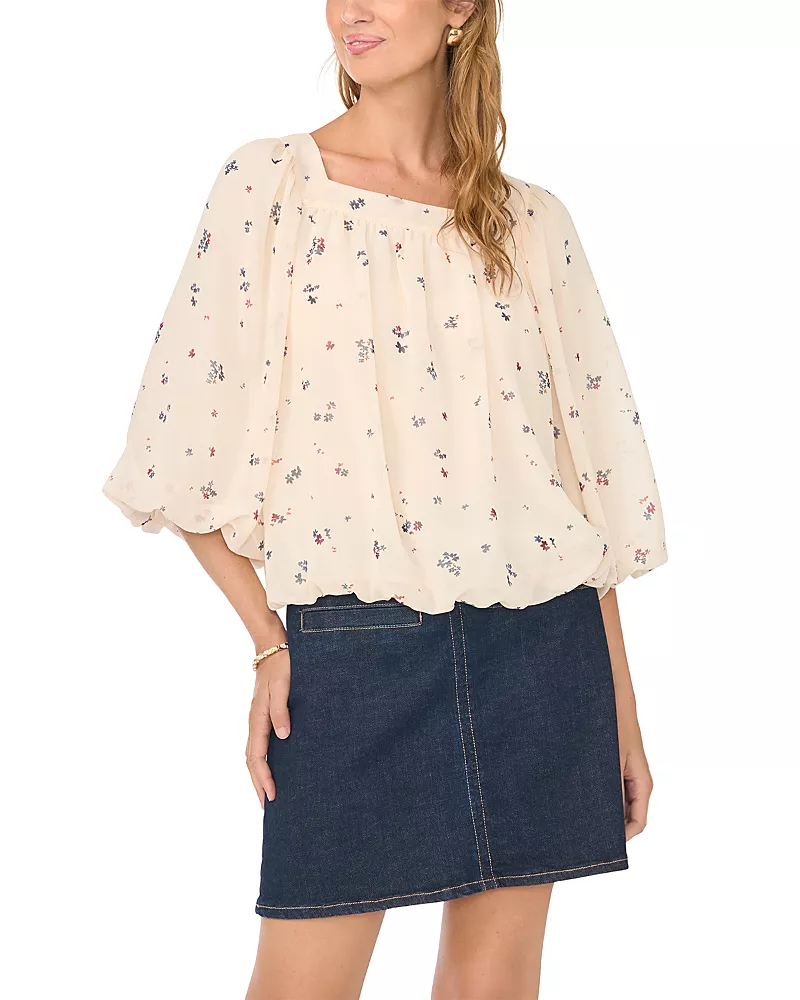 Vince Camuto Square Neck Bubble Top
