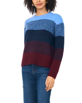 Ombr&eacute; Stripe Crewneck Sweater