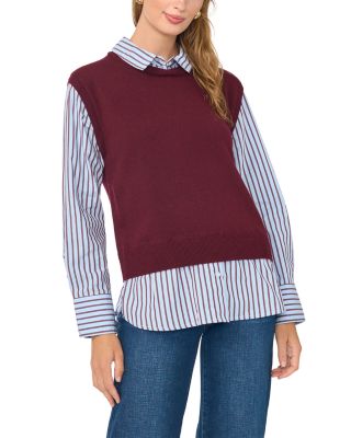 Vince Camuto Collared Layered Look Top