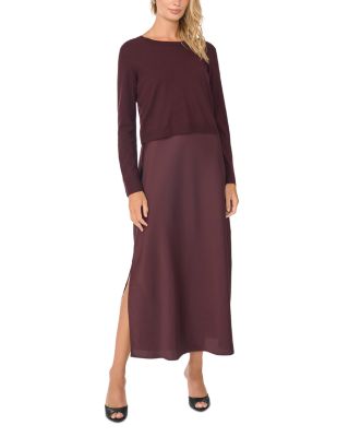 Two Piece Look Crewneck Slip Dress