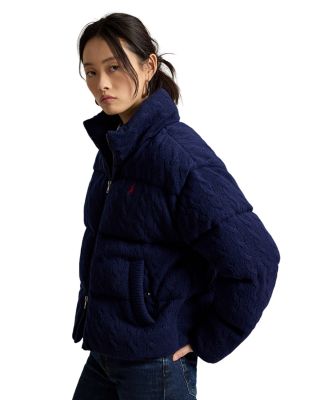 Cable Wool & Cashmere Puffer Jacket