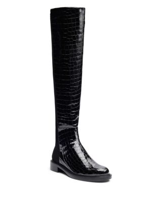 Women's 5050 Gisele Croc Embossed Leather Over-the-Knee Boots