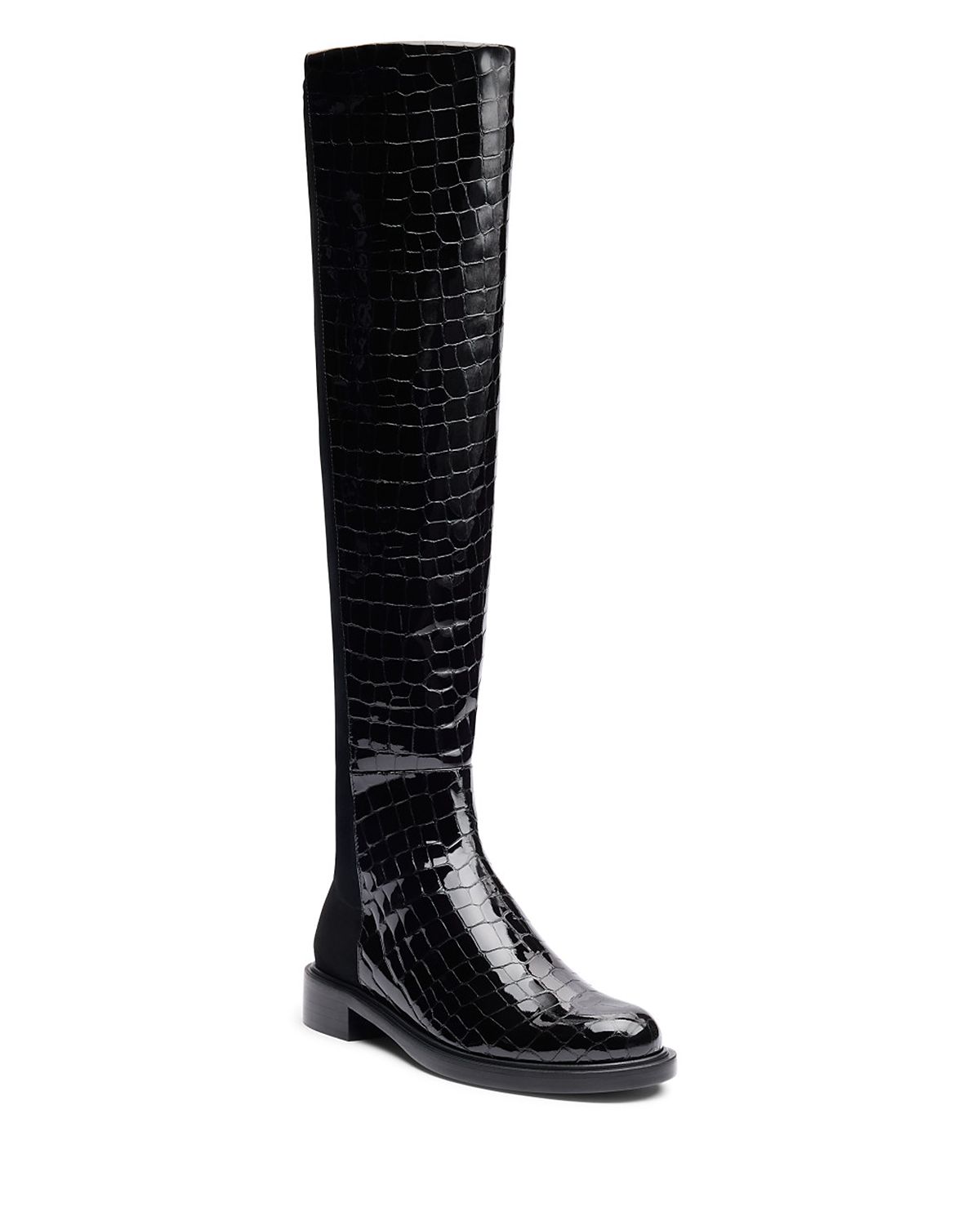 Stuart Weitzman Women's 5050 Gisele Croc Embossed Leather Over-the-Knee Boots