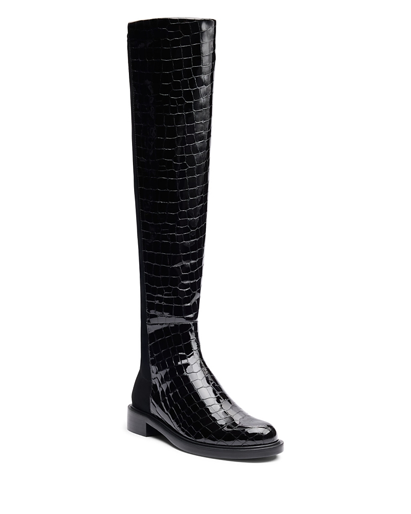 Stuart Weitzman Women's 5050 Gisele Croc Embossed Leather Over-the-Knee Boots