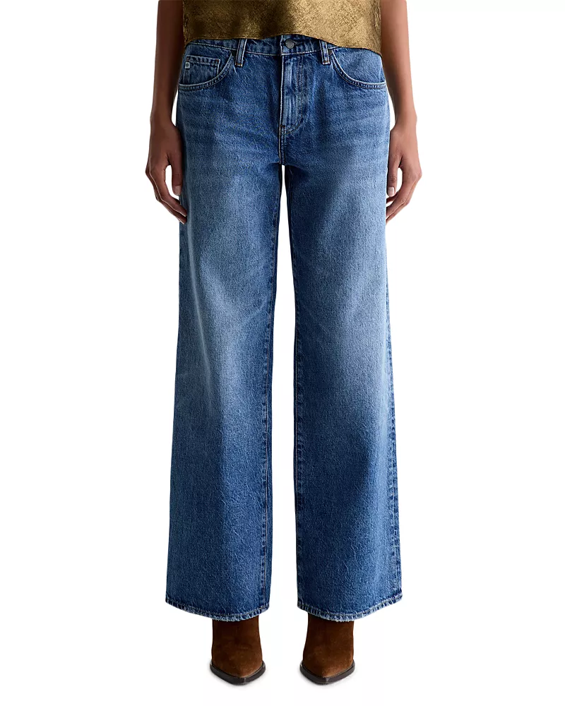 Ag Adria Mid Rise Wide Leg Jeans in Jive