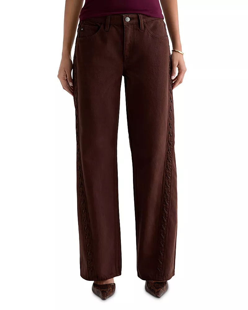 Ag Adria Low Rise Wide Leg Jeans in Lace Up